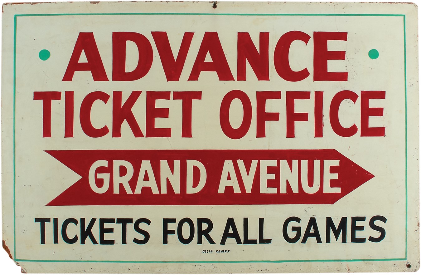 - Last Game at Sportsman's Park Handpainted Ticket Sign