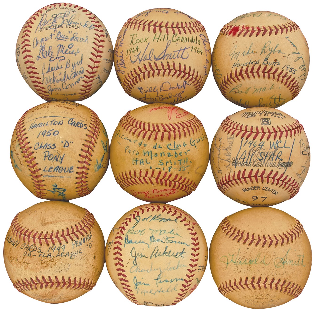 - Rare Minors & Mexican League Team-Signed Baseballs from MLer Hal R. Smith (9)