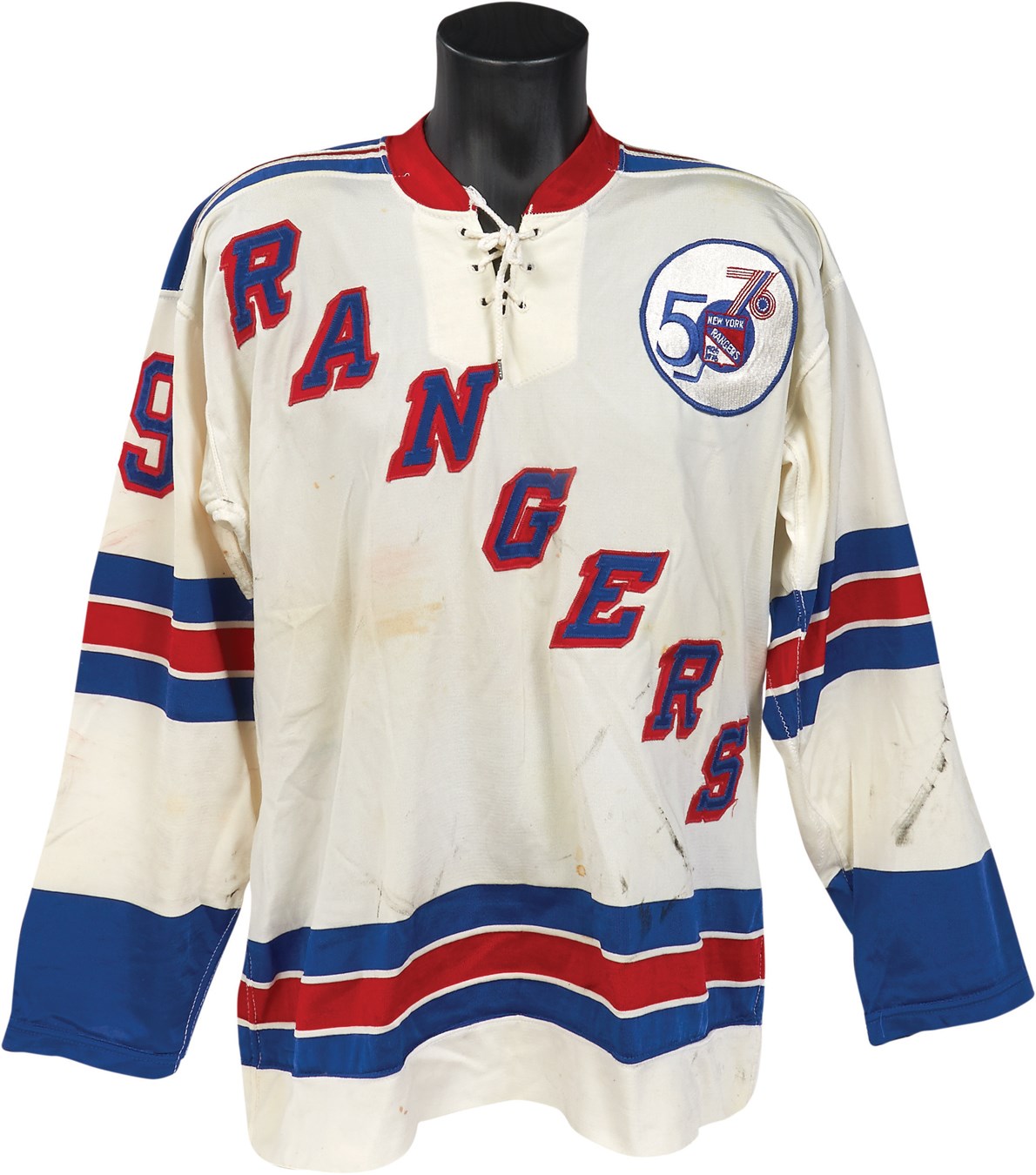- 1975-76 Jean Ratelle New York Rangers Game Worn Jersey