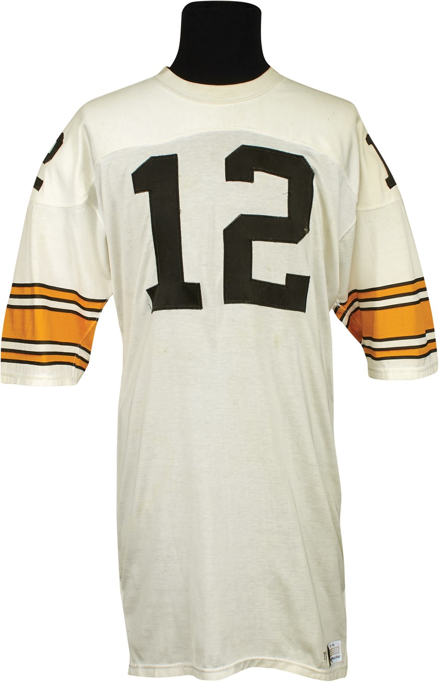 - 1977 Terry Bradshaw Game Worn  AFC Divisional Championship Pittsburgh Steelers Jersey (Photomatched)