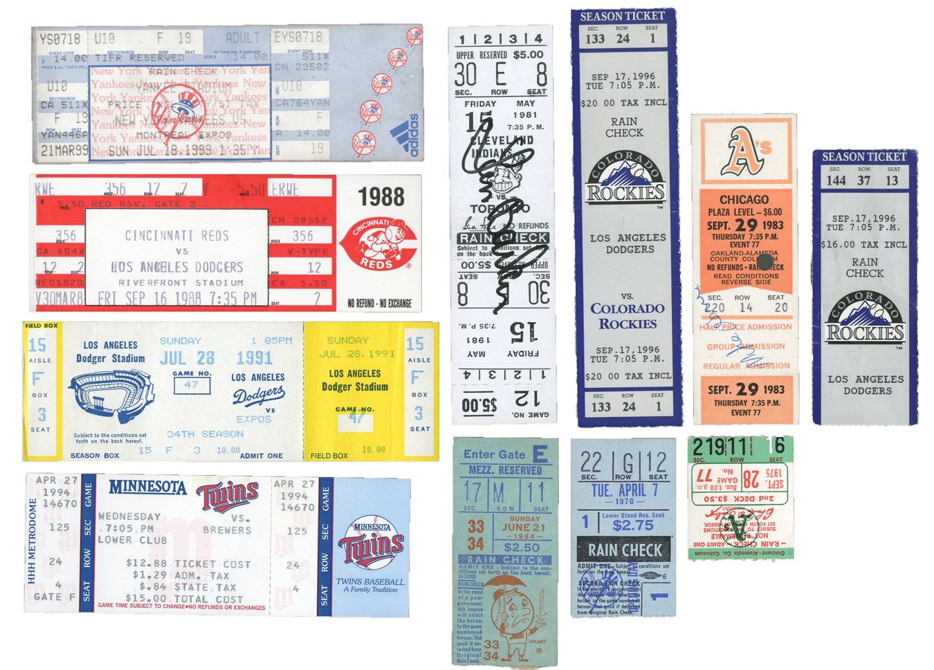 - Perfect Game & No Hitter Ticket Collection (11)
