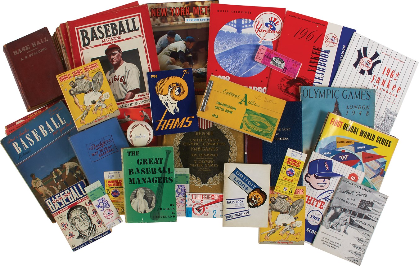 - Spectacular Sportwriter's Collection w/Old Yankee Yearbooks & More (250+)