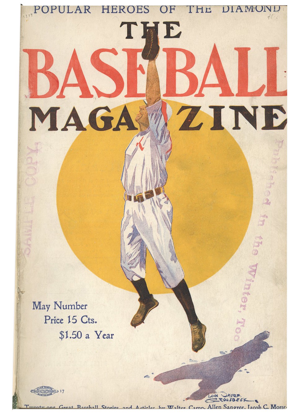 Tickets, Publications & Pins - FIRST EVER 1908 Baseball Magazine Presentation Volume w/Rare Issue #1 - Inscribed by President to Boston B.B.C. Captain John Morill