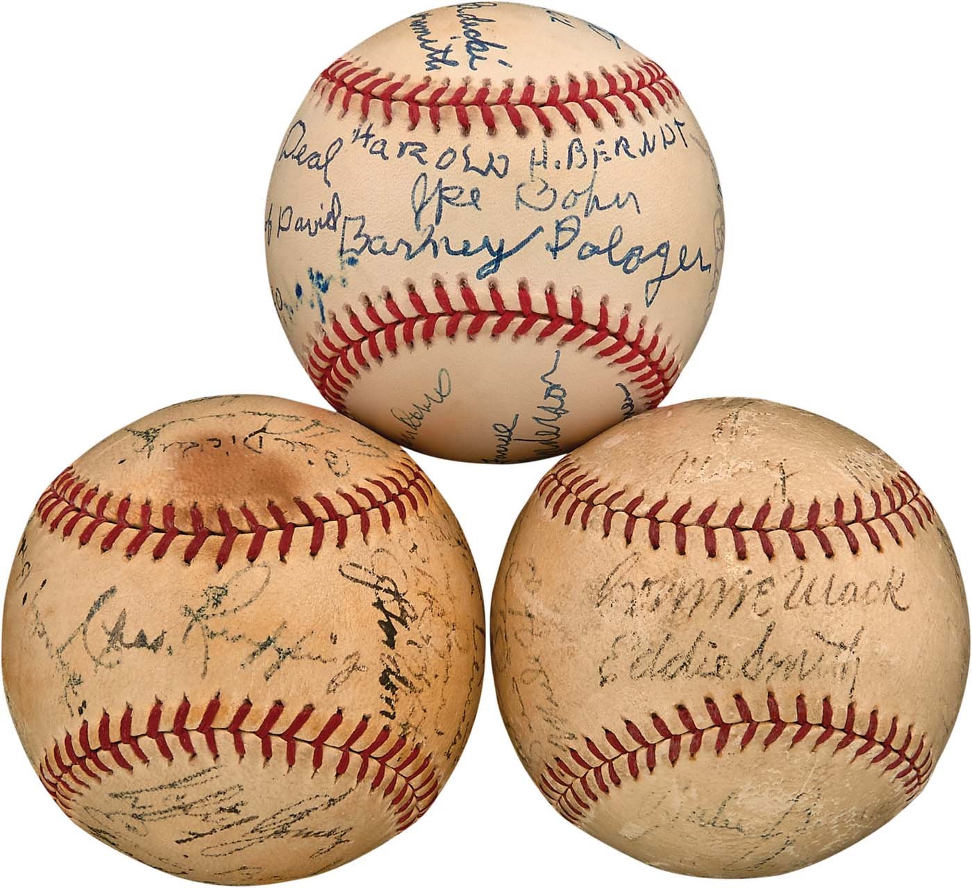Baseball Autographs - Unique Signed Baseballs with 1941 Yankees & Connie Mack (3)