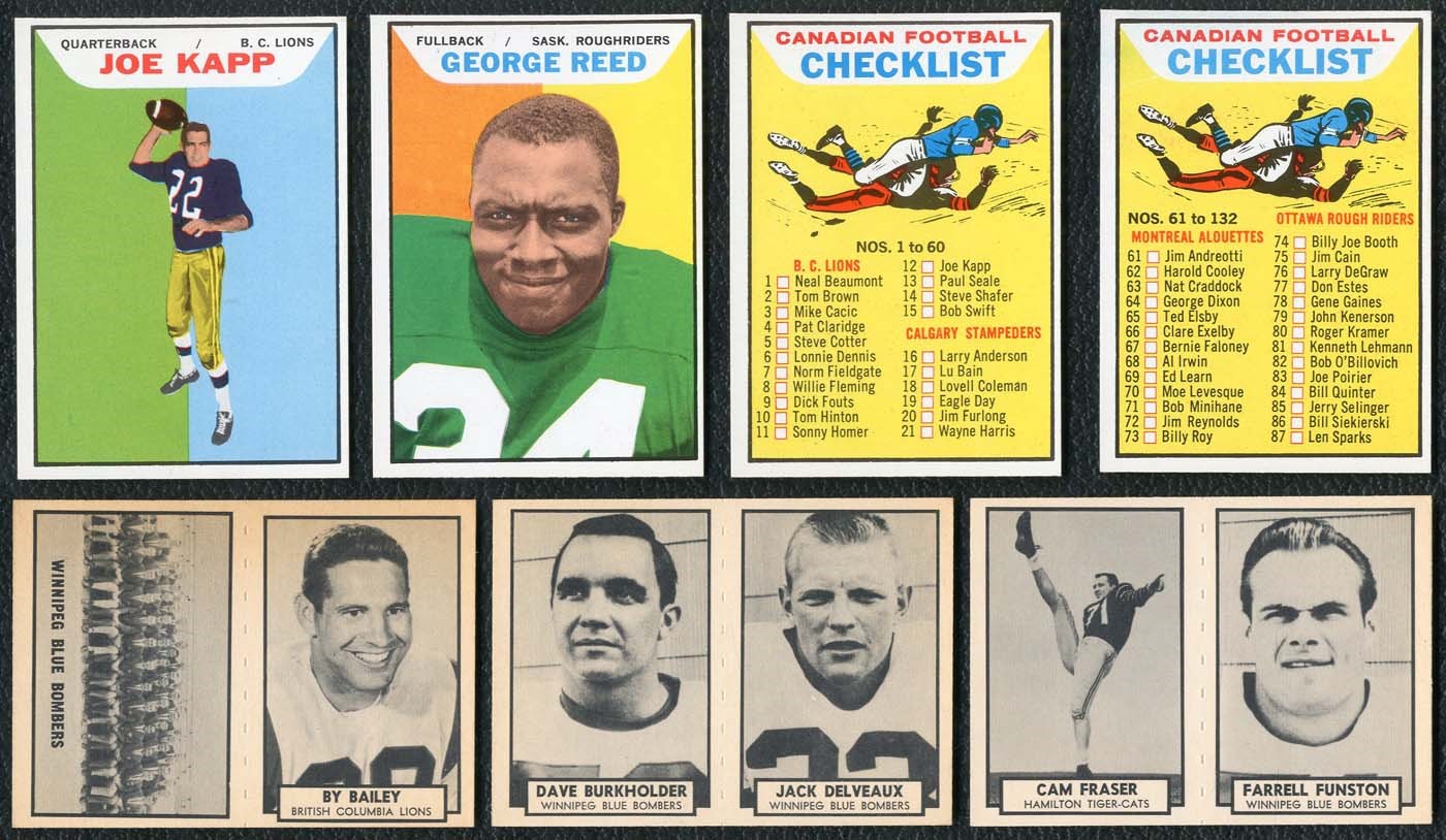1962 and 1965 TOPPS CFL VERY HIGH GRADE Pair of Complete Sets (2)