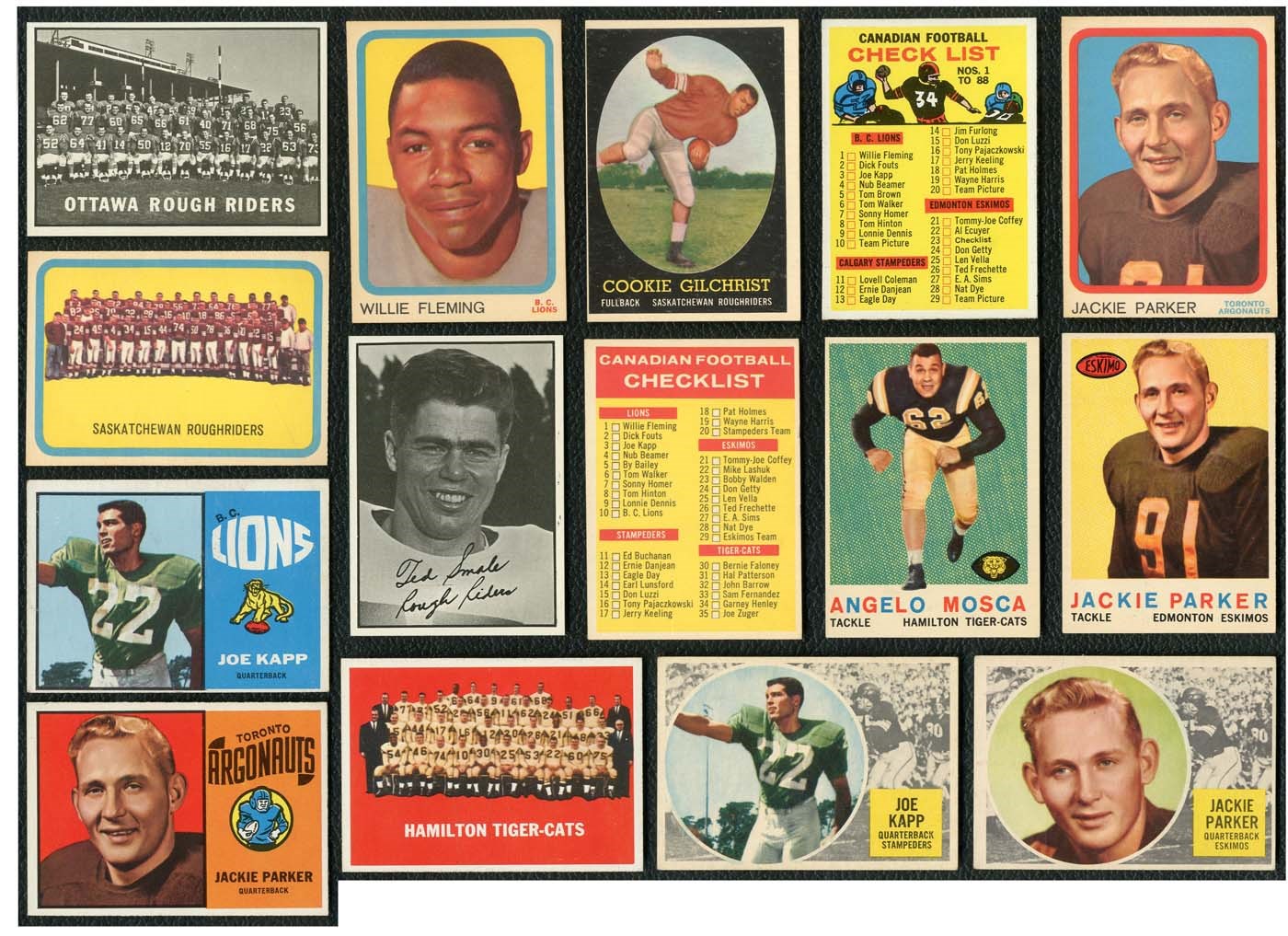- 1952-1968 Parkhurst, OPC & Topps CFL Complete and Partial Sets Collection of (10)