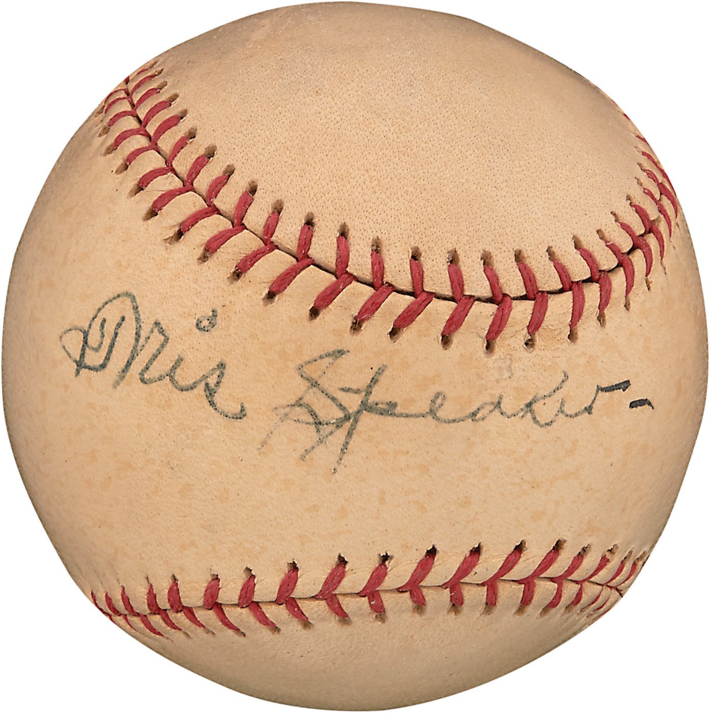 Baseball Autographs - Tris Speaker Single-Signed Baseball (PSA)