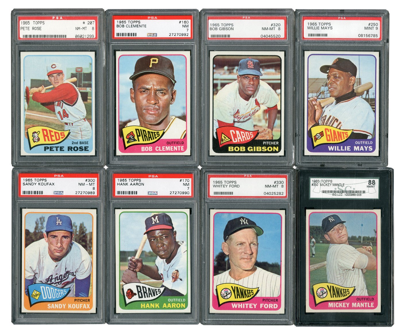 - 1965 Topps Exceptional HIGH GRADE Complete Set with PSA Graded including PSA MINT 9 Willie Mays