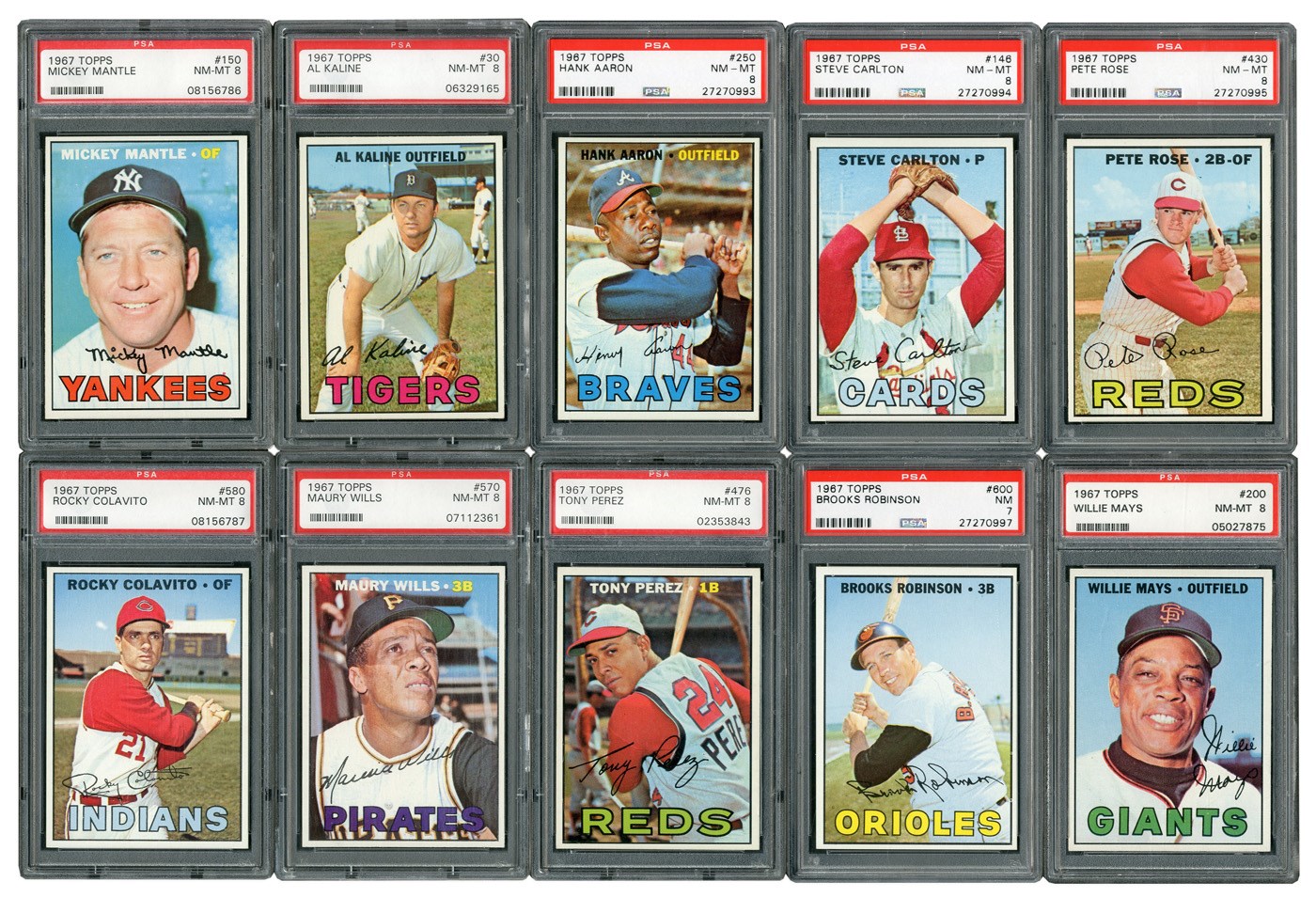 - 1967 Topps HIGH GRADE Complete Set with (26) PSA 8 Seaver and Carew Rookies!