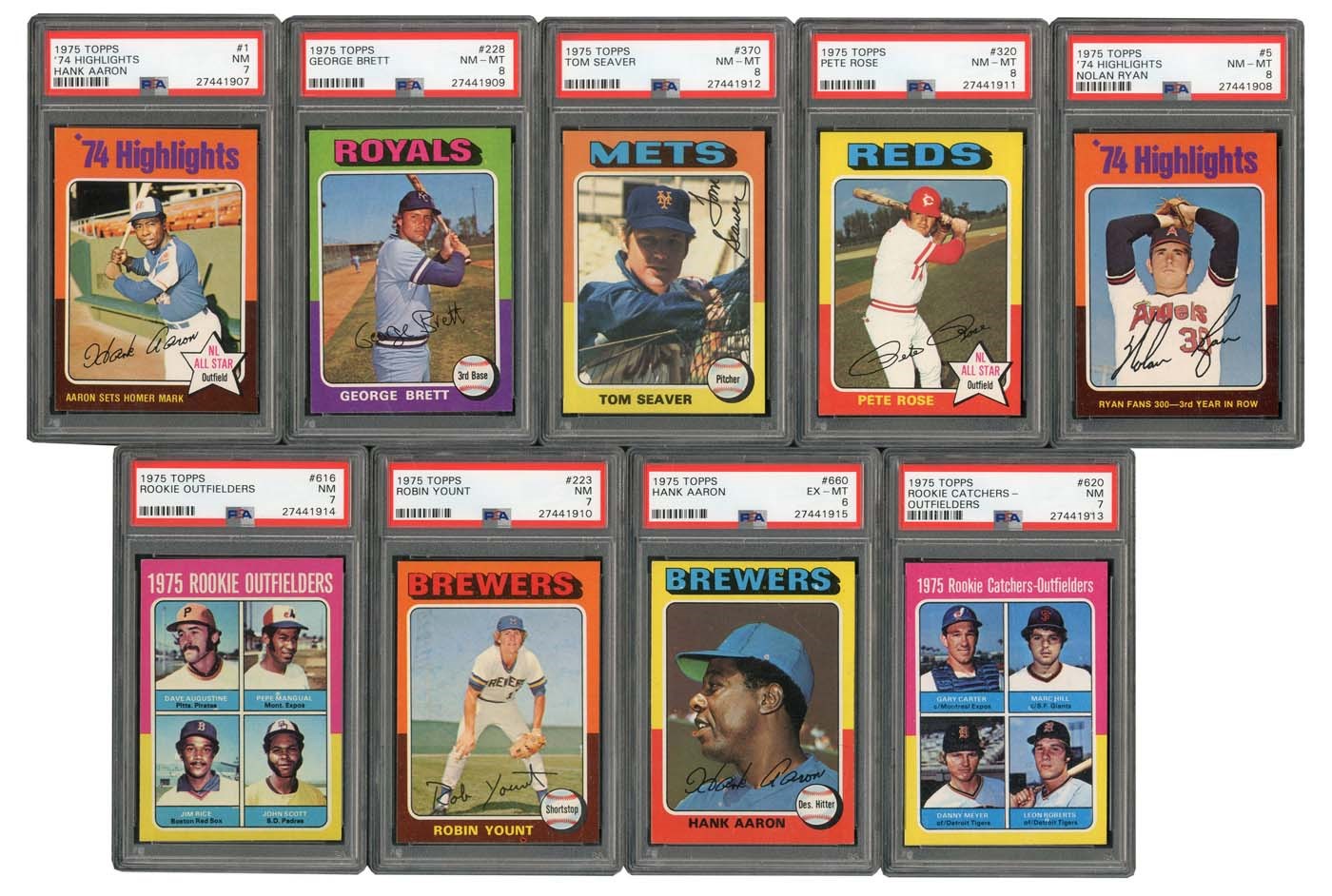 1975 Topps High Grade Complete Set with (9) PSA Graded