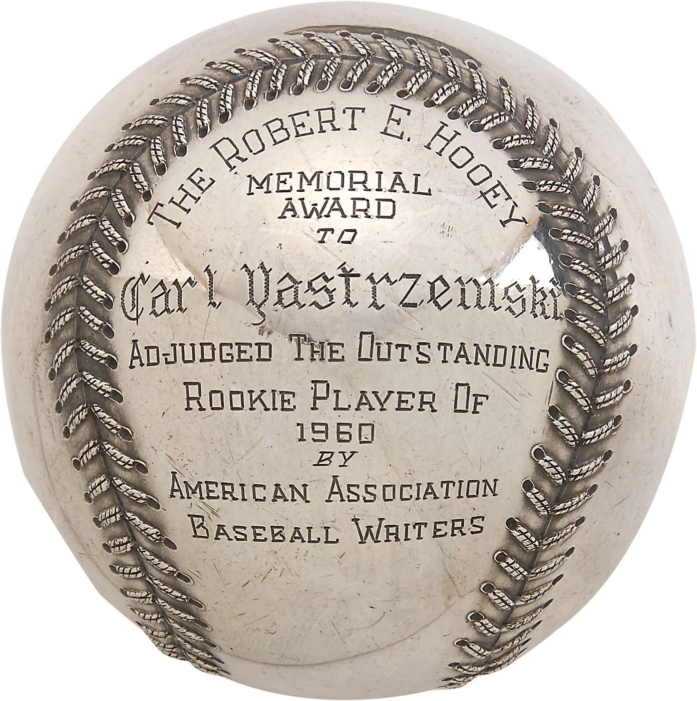- 1960 Carl Yastrzemski Minneapolis Millers Rookie of the Year Sterling Silver Trophy Baseball