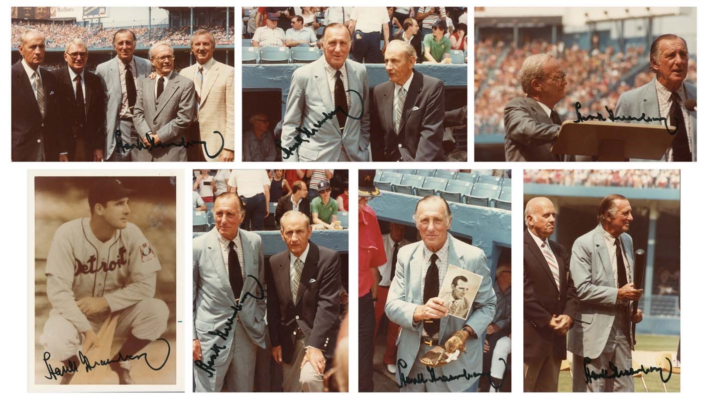 Baseball Autographs - Hank Greenberg Signed Photos (10) (SGC)