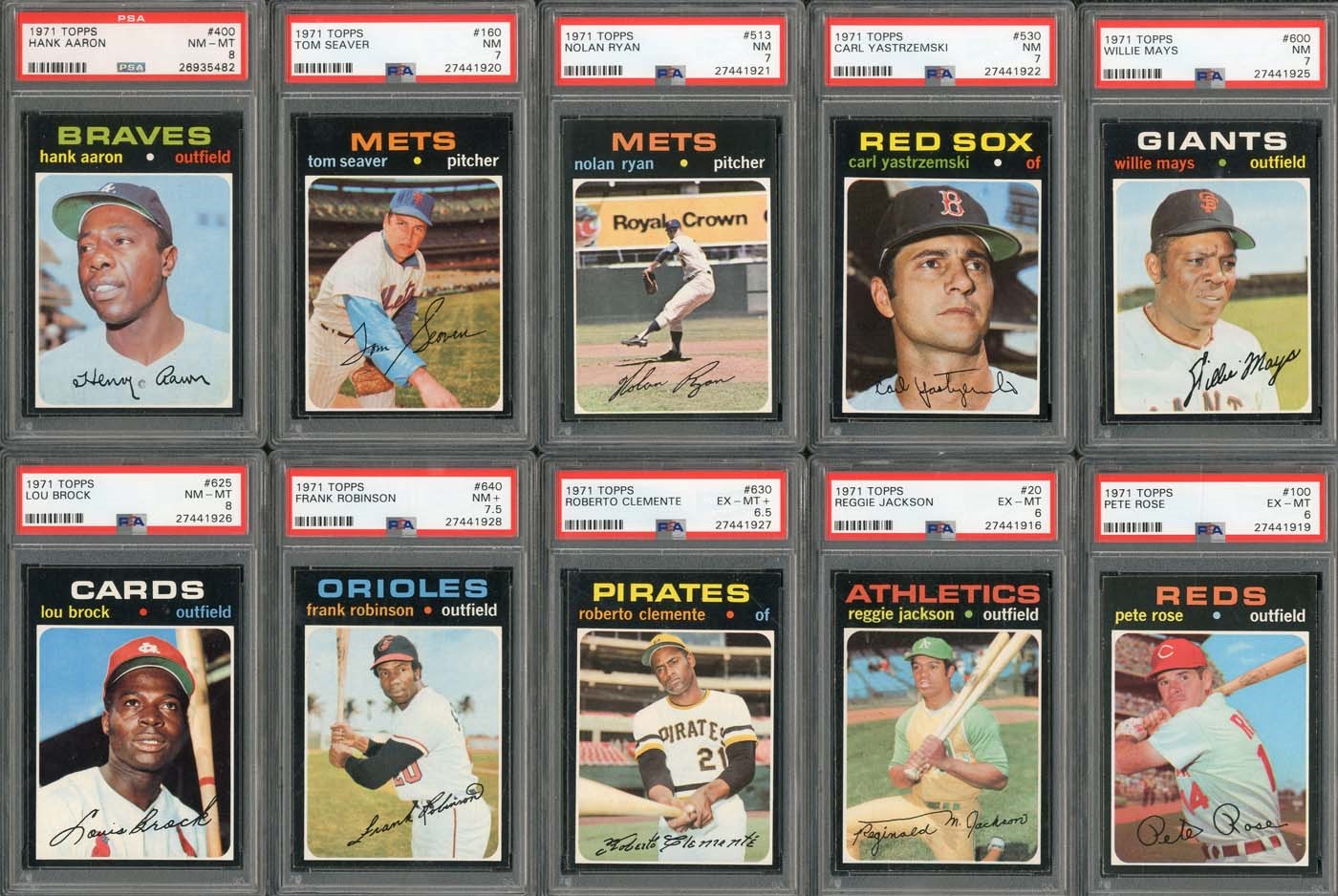 - 1971 Topps VERY High Grade Complete Set with (16) PSA Graded