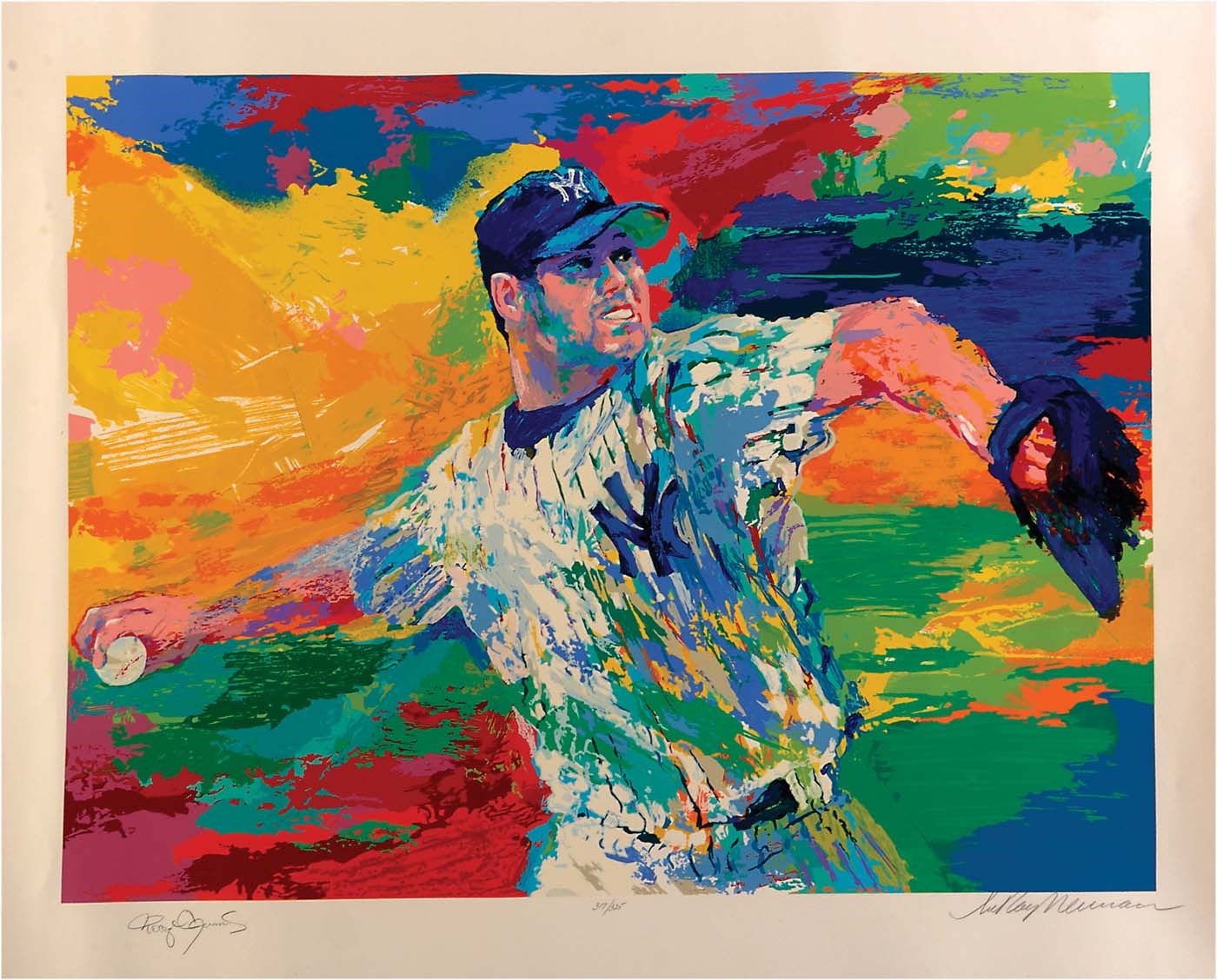 Baseball Autographs - Roger Clemens Serigraph by LeRoy Neiman - Signed by Both