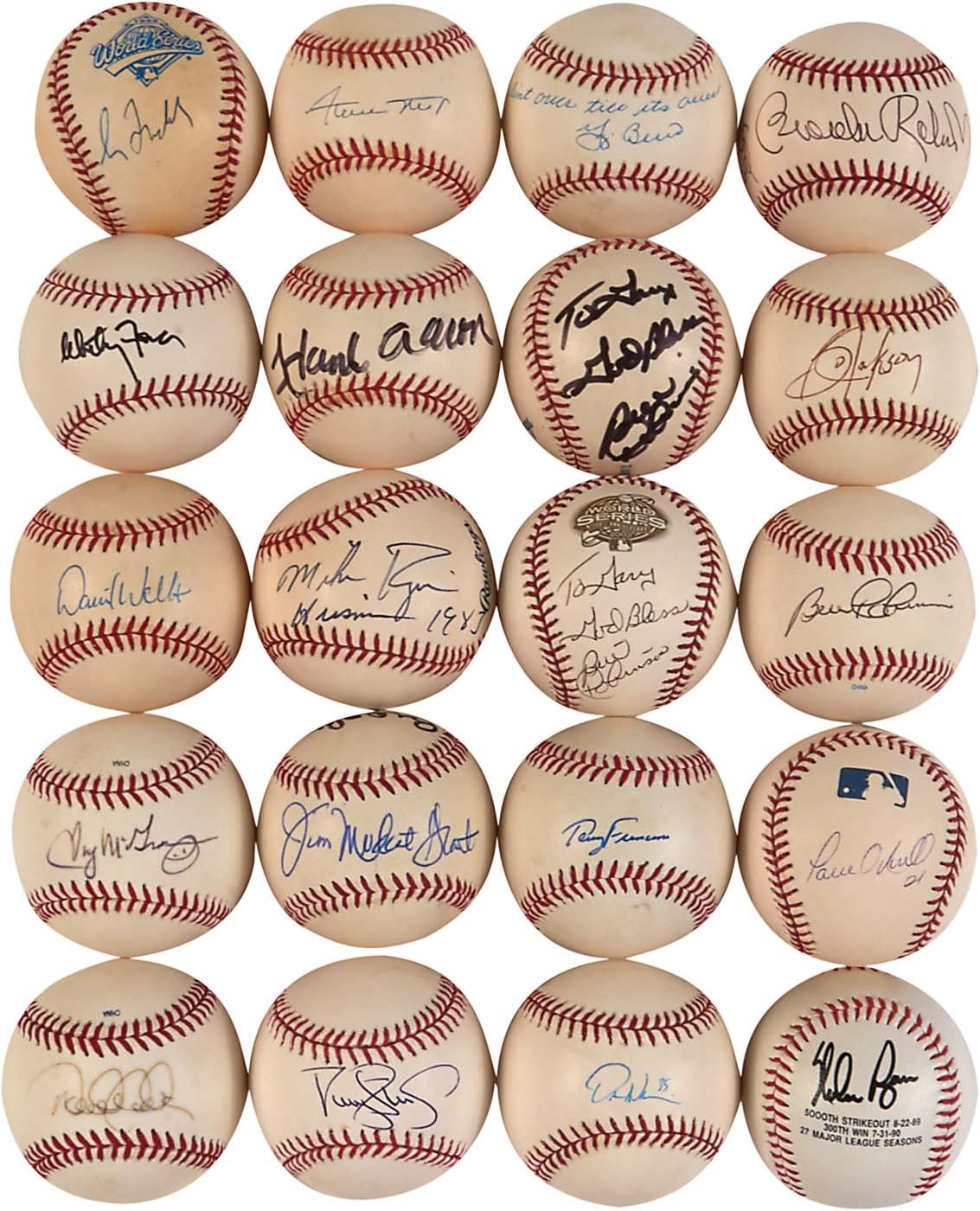 Baseball Legends and Stars Signed Baseballs & Bats w/Derek Jeter (25)