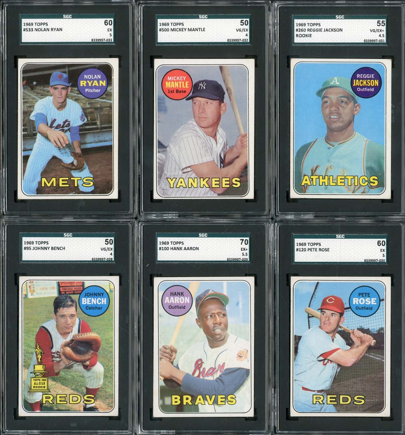 - 1969 Topps Complete Set of 664 cards with (6) SGC Graded