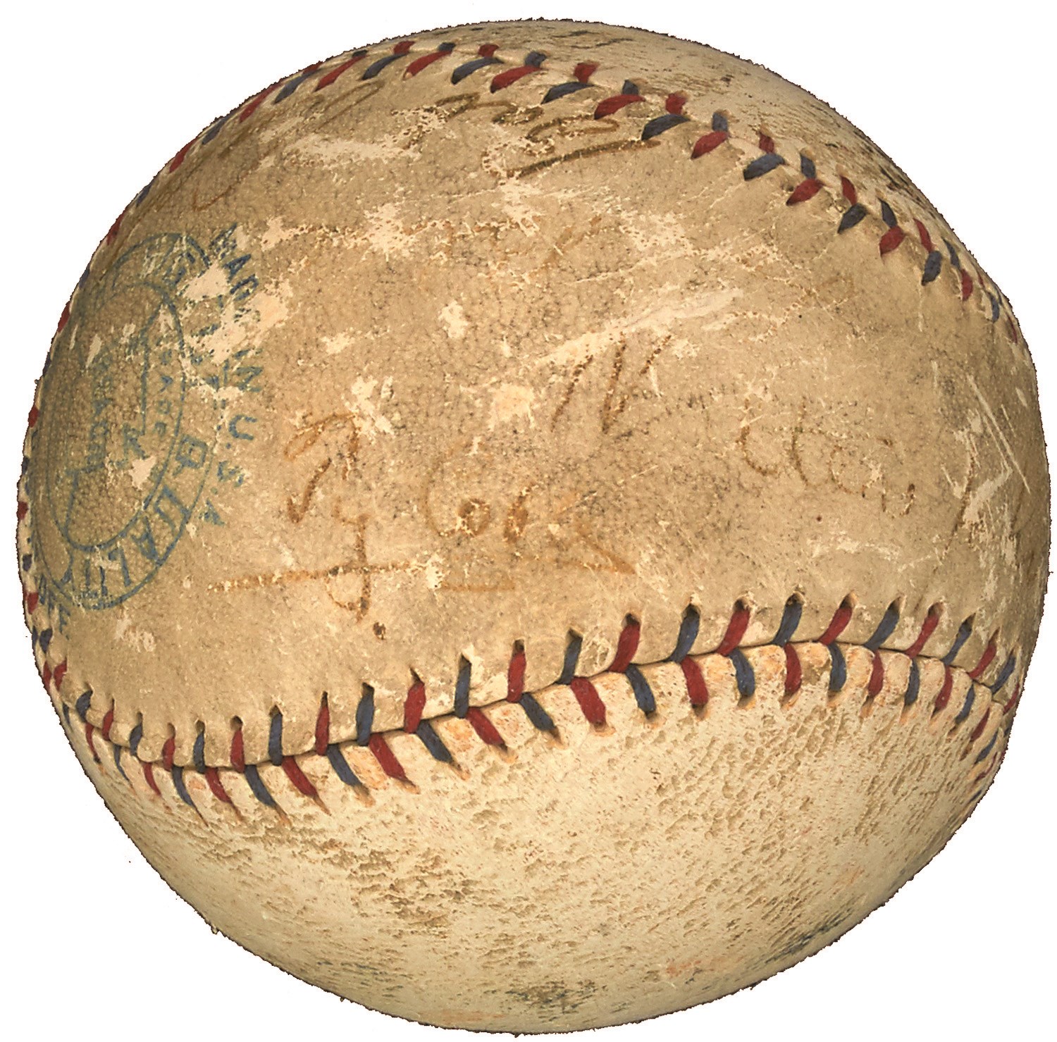 Baseball Autographs - Early 1920s Babe Ruth, Walter Johnson & Ty Cobb Signed Baseball (JSA & PSA)