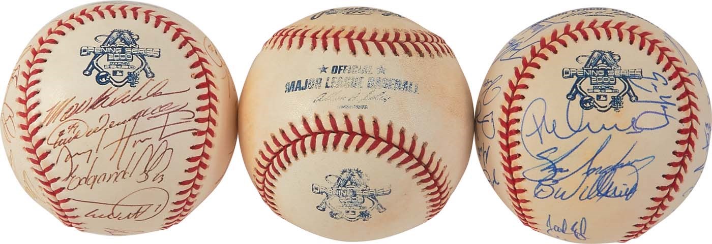 - Opening Game of the Millennium in Japan Team-Signed and Game Used Baseballs (3)