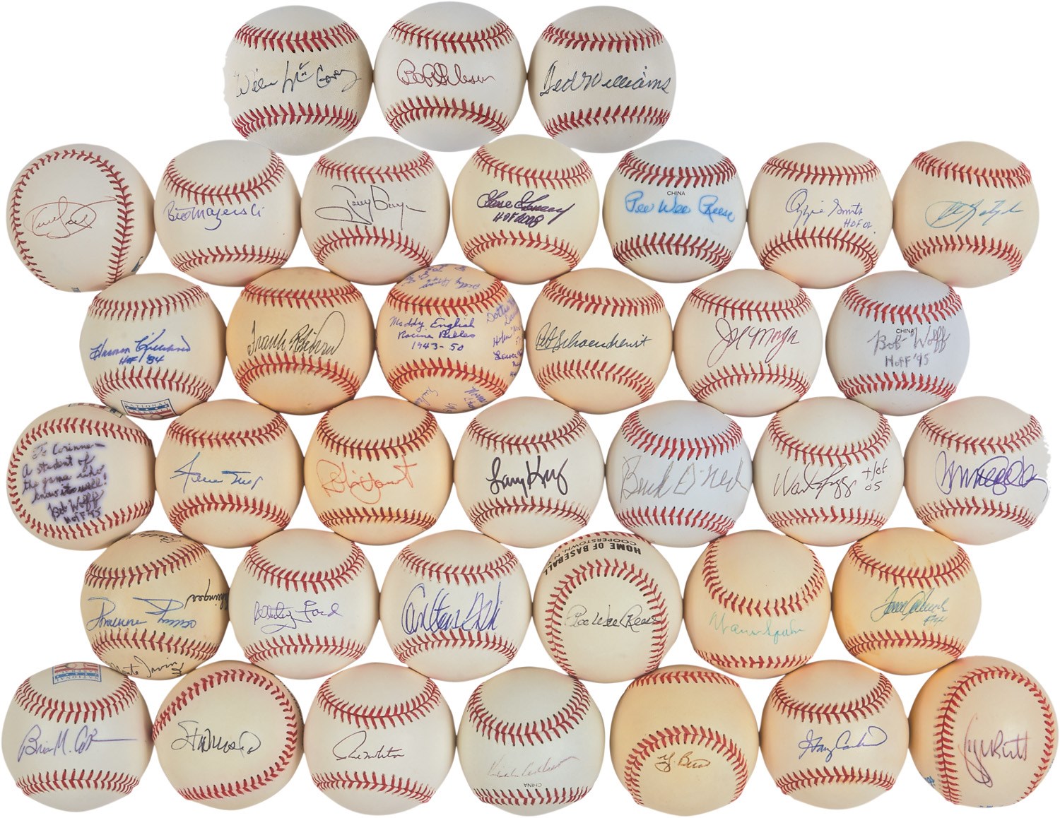 Baseball Autographs - "Hall of Fame" Single-Signed Baseball Collection from Cooperstown Employee (300+)