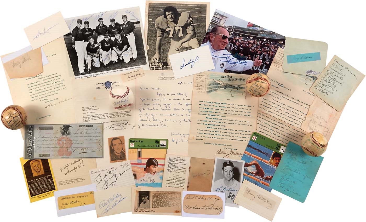 Baseball Autographs - 1910s-Present Jewish Sports Autograph Archive w/Big Names (500+)