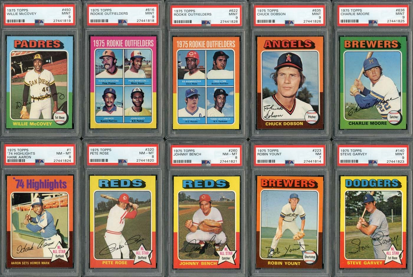 - 1975 Topps High Grade Complete Set with (16) PSA Graded