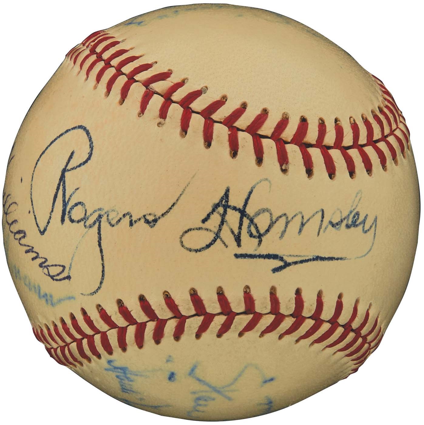 Baseball Autographs - Fine 1950s Hall of Famers Signed Baseball w/Wagner & Hornsby (PSA & JSA)