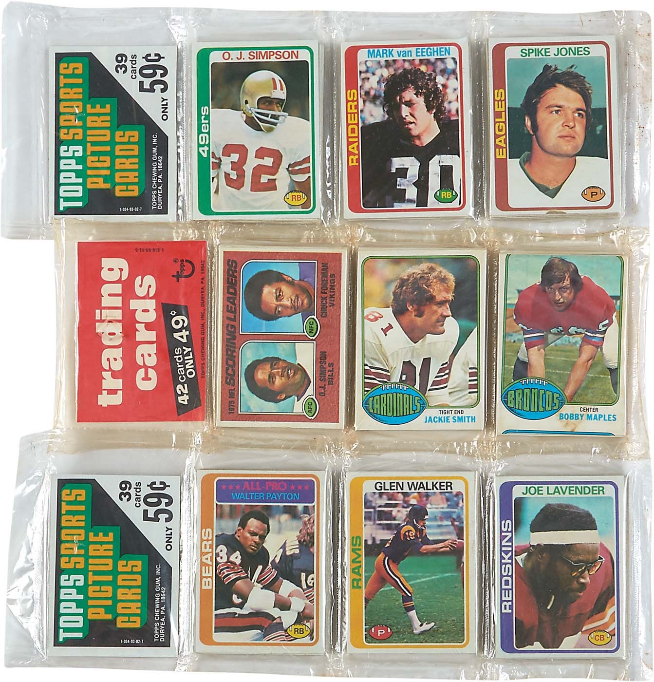 - 1970s Topps Football Rack Pack Collection