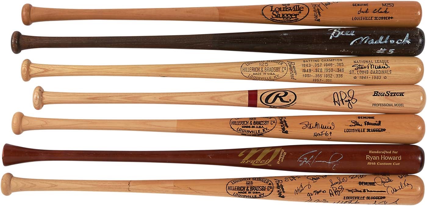 Collection of Signed Bats Given to Mike Shannon (36)