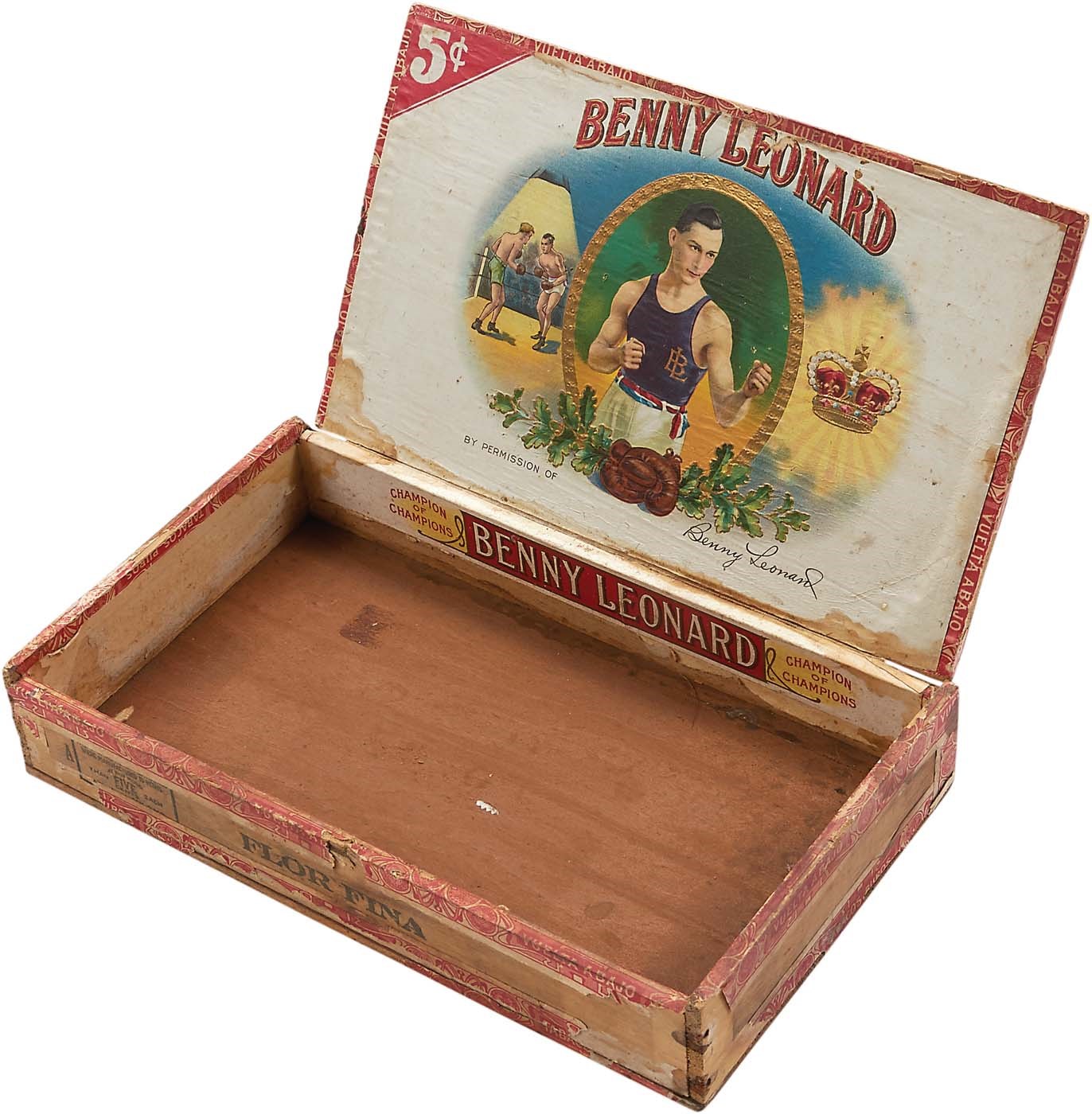 Muhammad Ali & Boxing - 1920s Benny Leonard Cigar Box