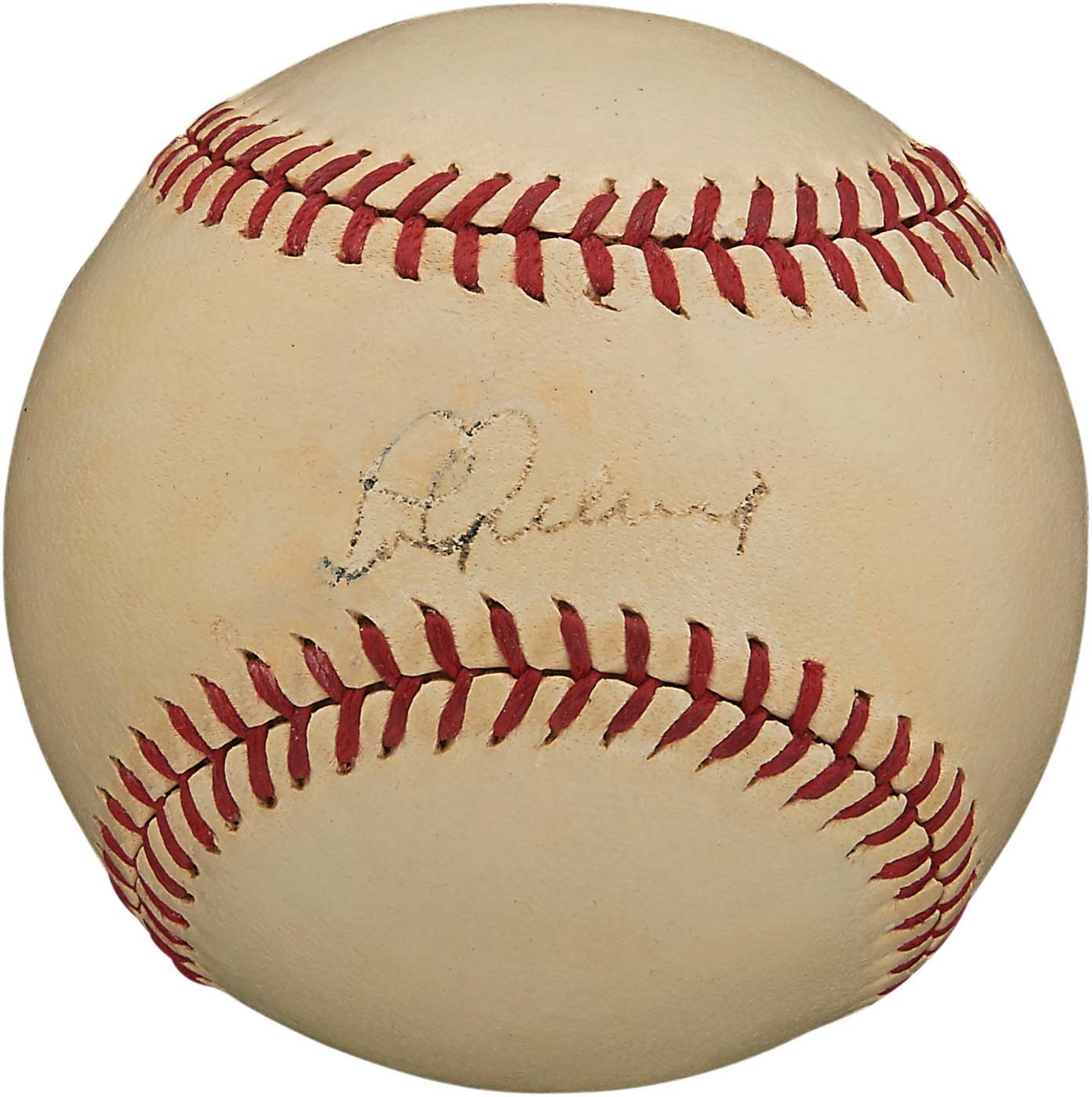 Ruth and Gehrig - 1934-39 Lou Gehrig Signed OAL Harridge Baseball (PSA)