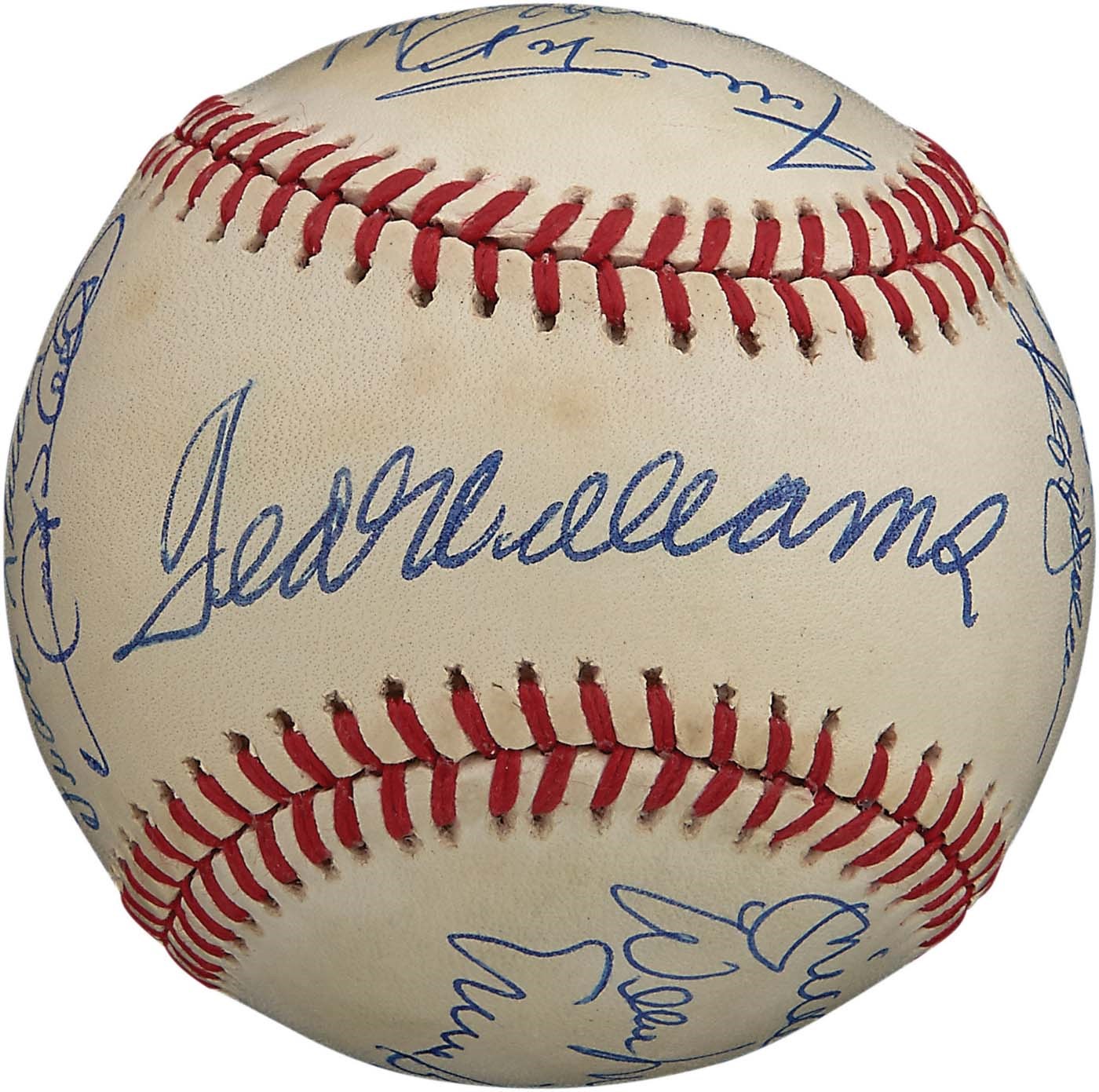 Baseball Autographs - 500 Home Run Club Signed Baseball w/14 Signatures - Mantle & Williams (PSA & SGC)