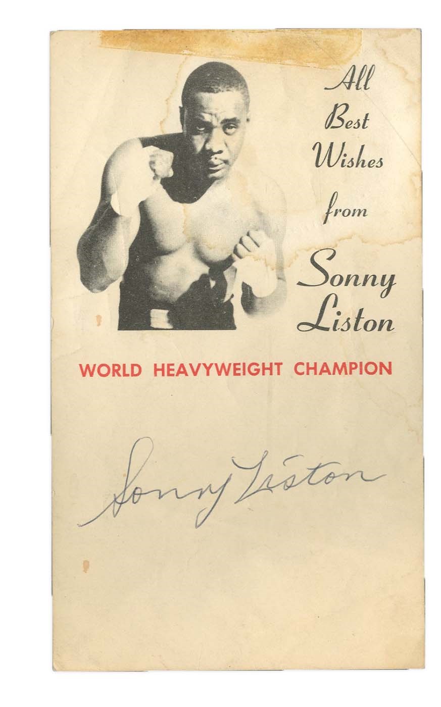Muhammad Ali & Boxing - Sonny Liston Signed Handout (PSA & SGC)