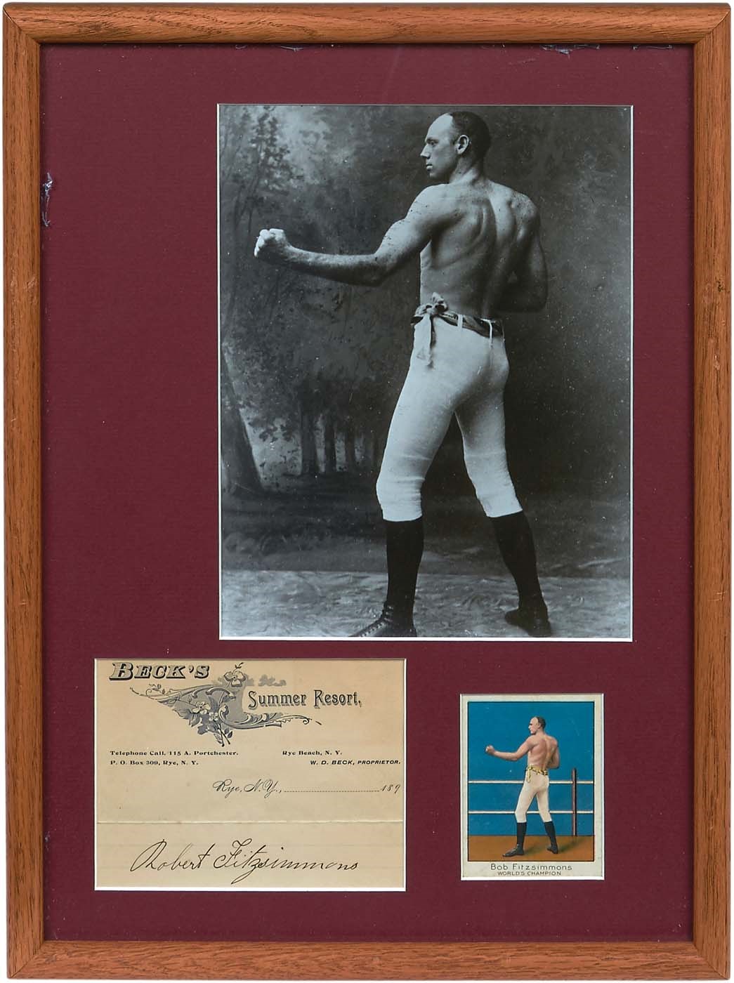 Muhammad Ali & Boxing - Robert Fitzsimmons Ink Signature Display (PSA)