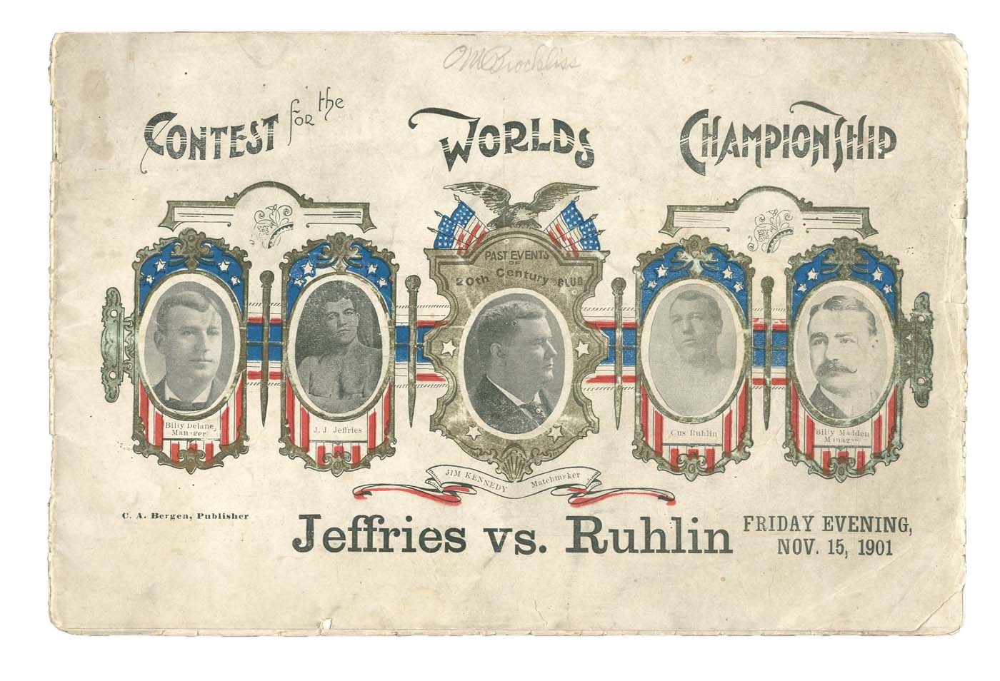 Muhammad Ali & Boxing - James Jeffries v. Gus Ruhlin Championship Official Program (1901)