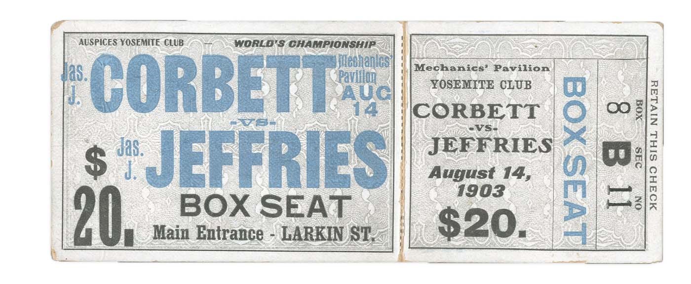 Muhammad Ali & Boxing - James Corbett v. Jim Jeffries Full Ticket (1903)
