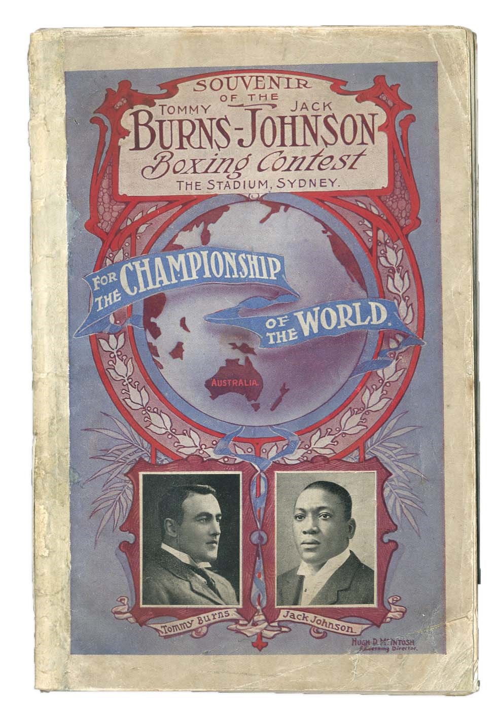 Muhammad Ali & Boxing - Jack Johnson v. Tommy Burns Official Program (1908)