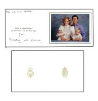 Prince Charles & Princess Diana Signed Christmas Card