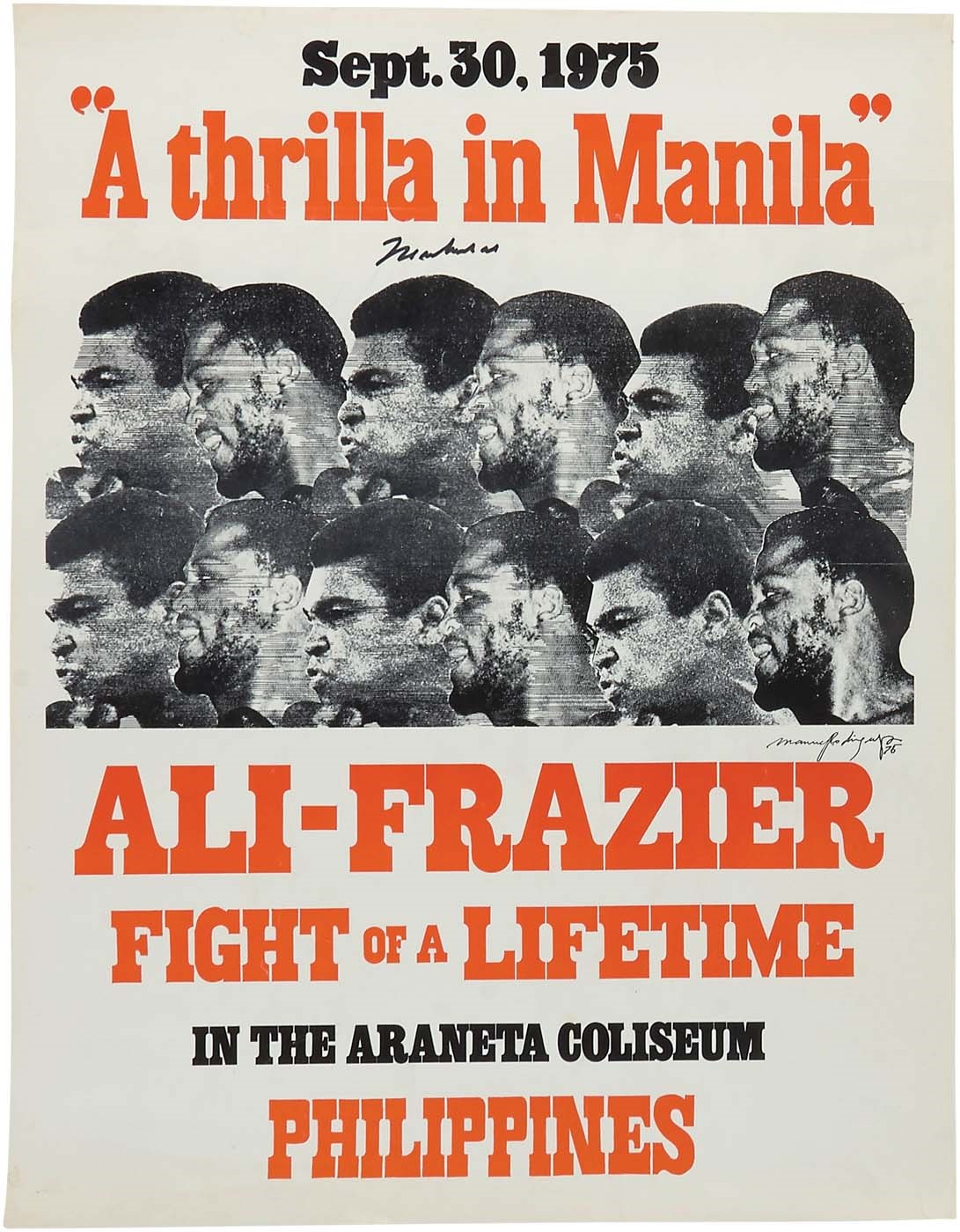 Muhammad Ali & Boxing - Ali v. Fraizier III Signed On Site Poster (smaller Poster)