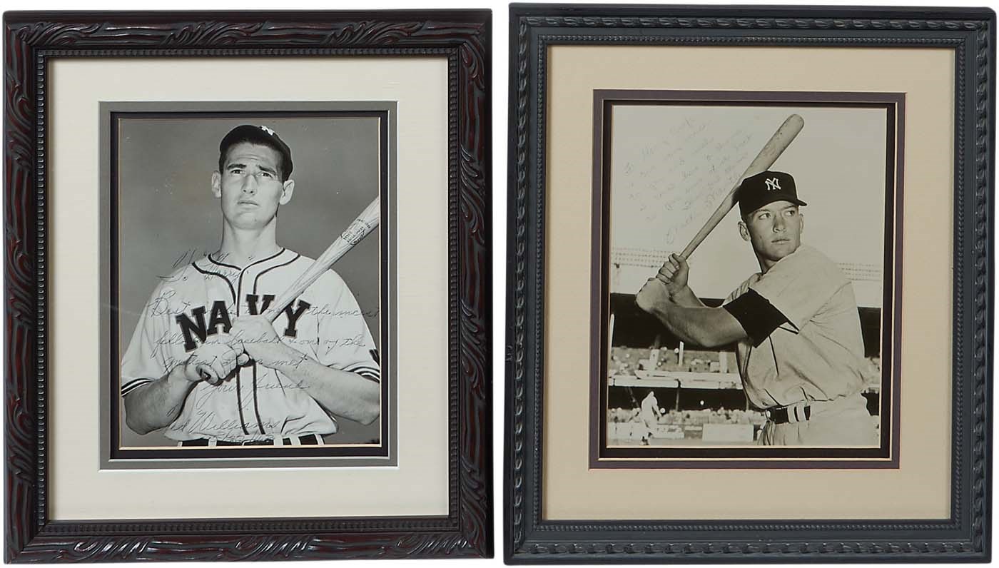 Baseball Autographs - 1940s-50s Mickey Mantle & Ted Williams Heavily Inscribed Photos Signed to Harry Craft (PSA & SGC)