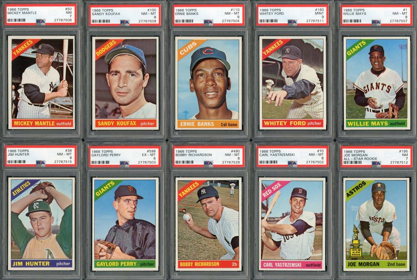 - 1966 Topps HIGH GRADE Complete Set with (38) PSA