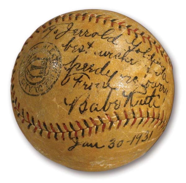 - 1931 Babe Ruth Single Signed Baseball