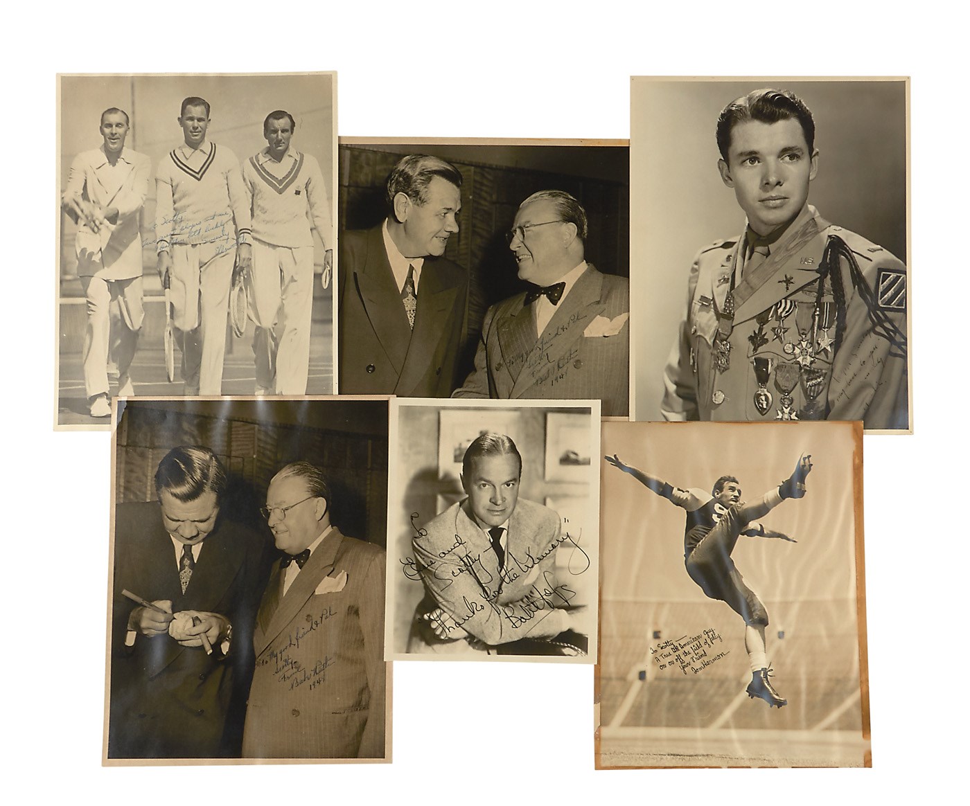 Baseball Autographs - Two Oversized Babe Ruth & Other Signed Photos to Hollywood Producer (10+)
