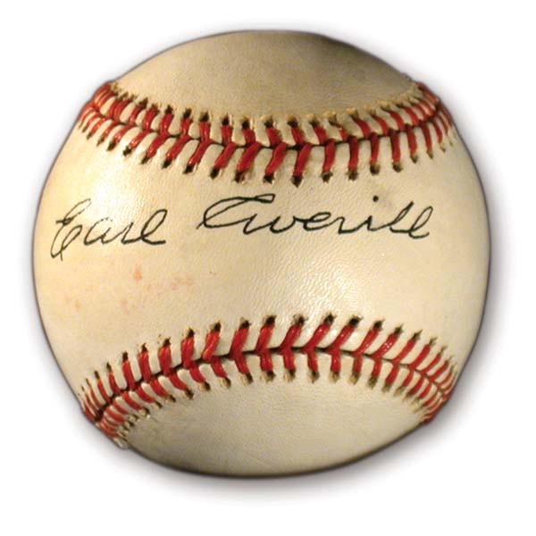 Single Signed Baseballs - Earl Averill Single Signed Baseball