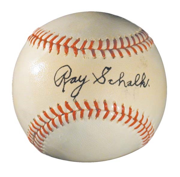 Single Signed Baseballs - Ray Schalk Single Signed Baseball