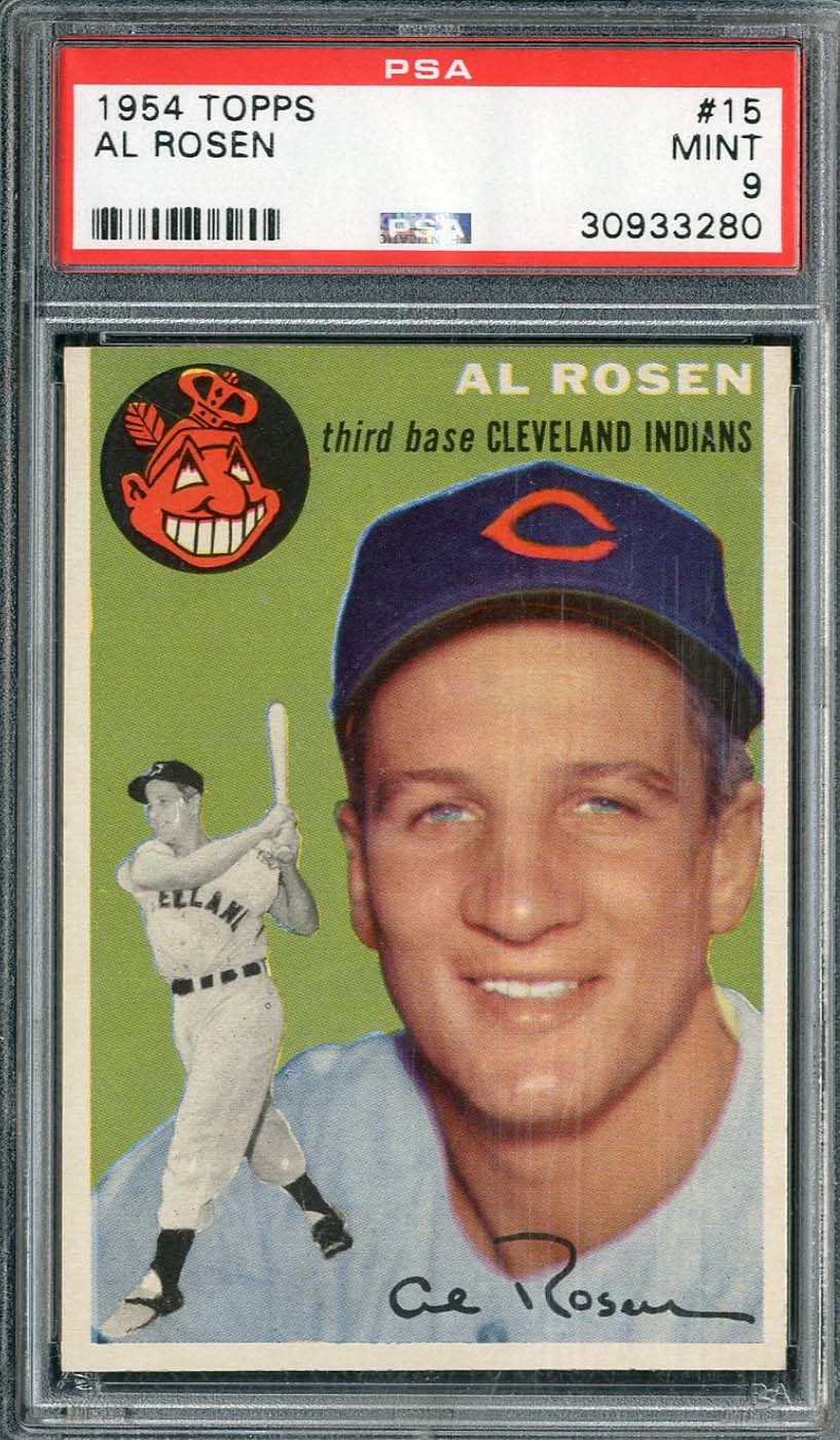 - 1954 Topps #15 Al Rosen - PSA MINT 9