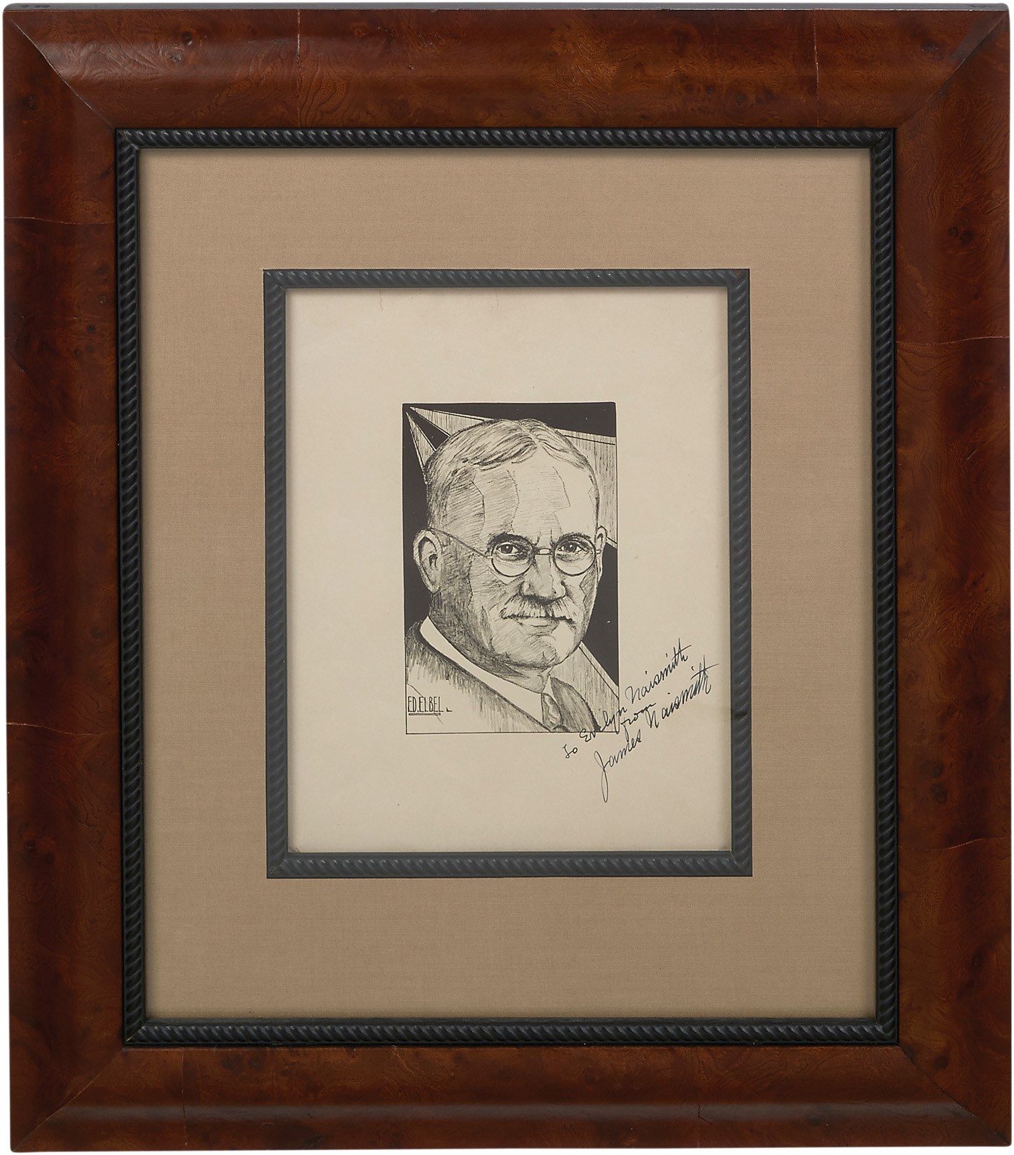 - 1936 James Naismith Signed Photograph to His Wife (JSA)