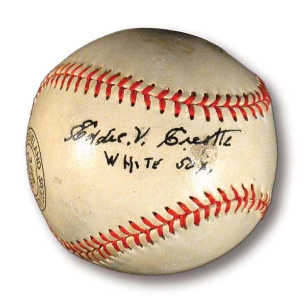 Eddie Cicotte Single Signed Baseball
