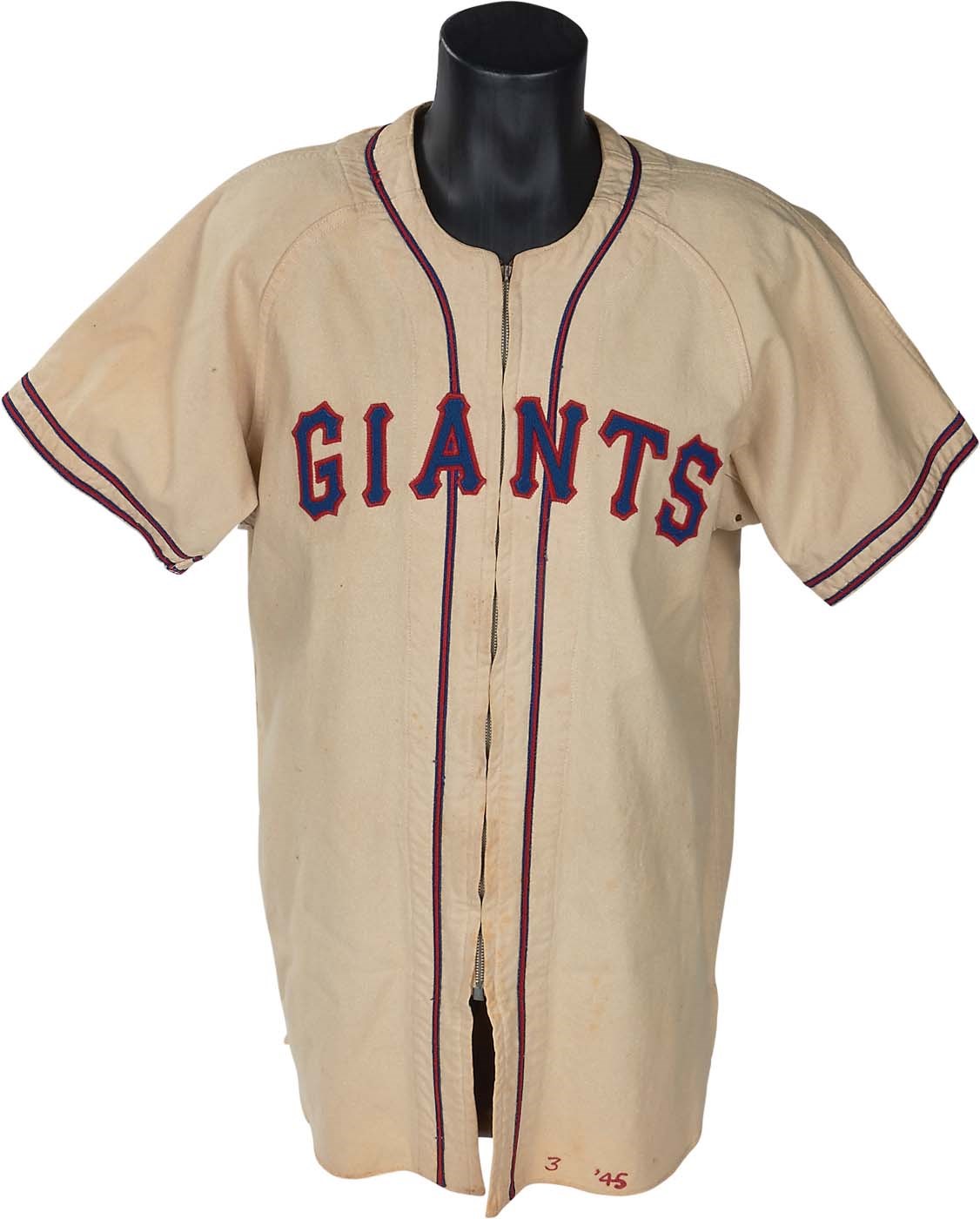 Baseball Equipment - 1945 Mel Ott New York Giants Game Worn Jersey (MEARS 8.5) - 50/50 Chance It Is His 500 Home Run Jersey