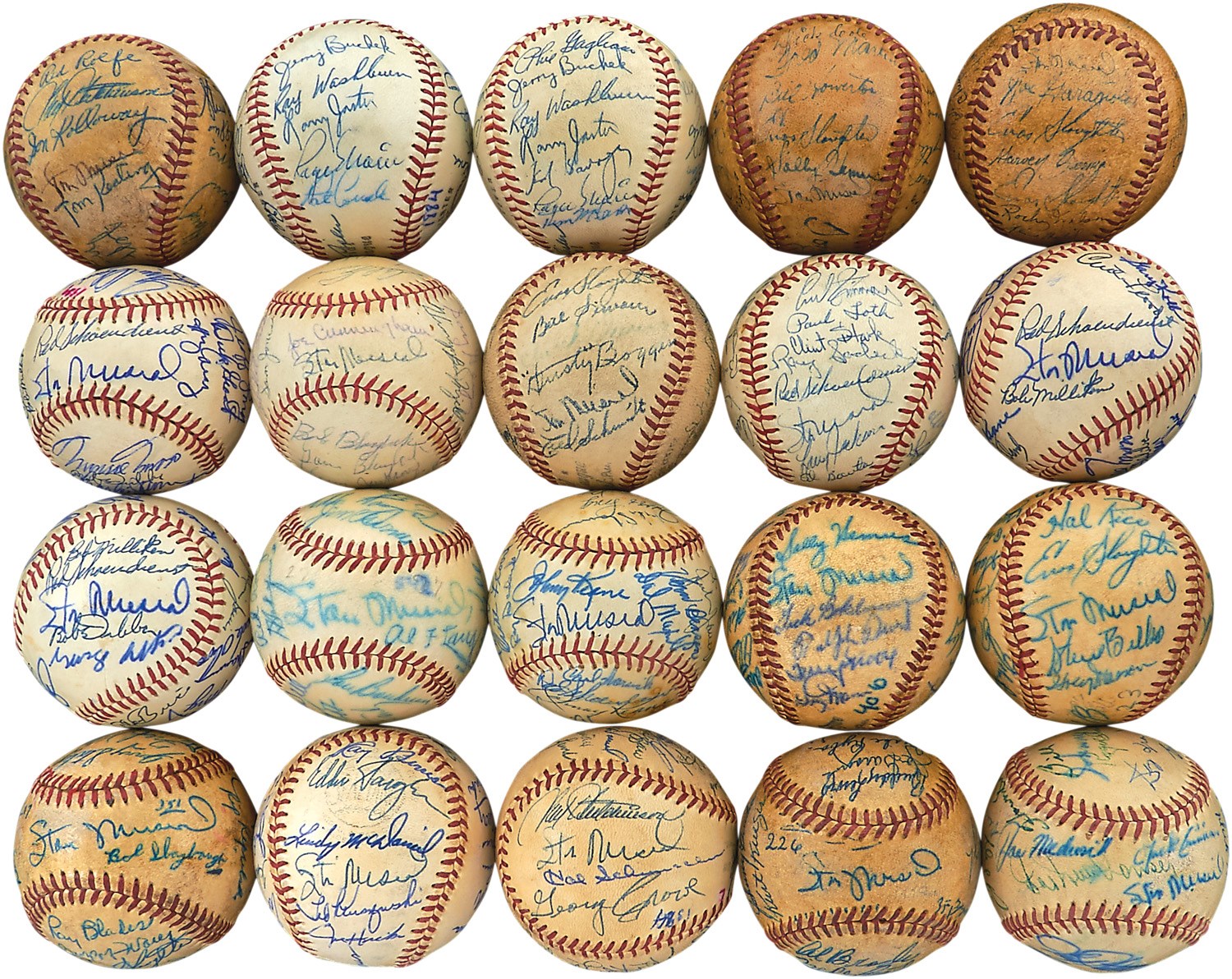 The John O'connor Signed Baseball Collection - 1940s-60s St. Louis Cardinals Team-Signed Baseball Collection (45)