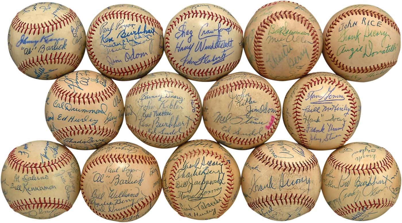 The John O'connor Signed Baseball Collection - 1940s-50s National & American League Umpires Multi-Signed Baseballs (14)